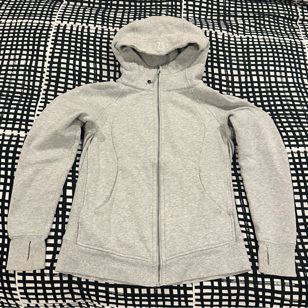 lululemon athletica Heather Gray Zip-Up Hooded Sweatshirt